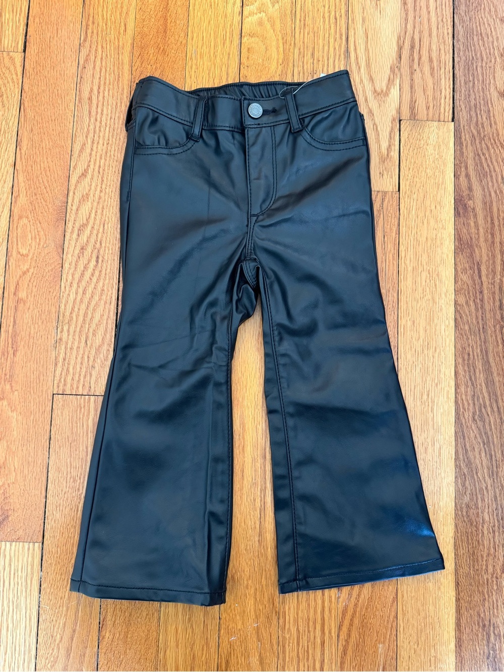 Baby GAP Black Faux-Leather Flare Pants for Kids